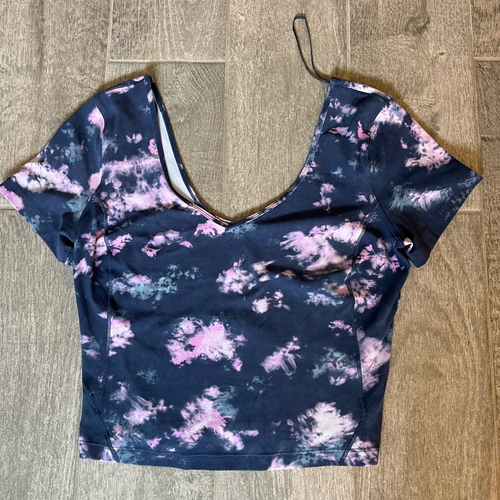 lululemon athletica Navy and Pink Tie-Dye Shirt